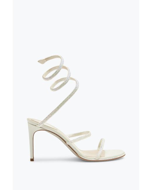Rene Caovilla White Cleo Sandal 80