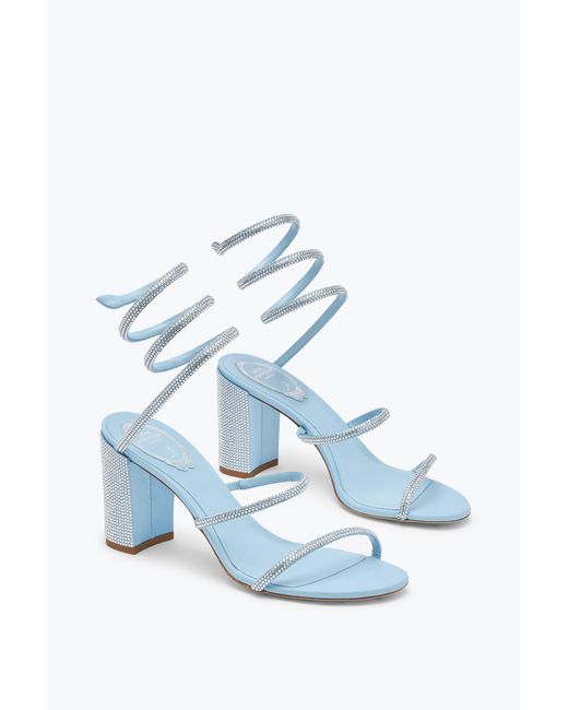 Rene Caovilla White Cleo Pastel Sandal 80
