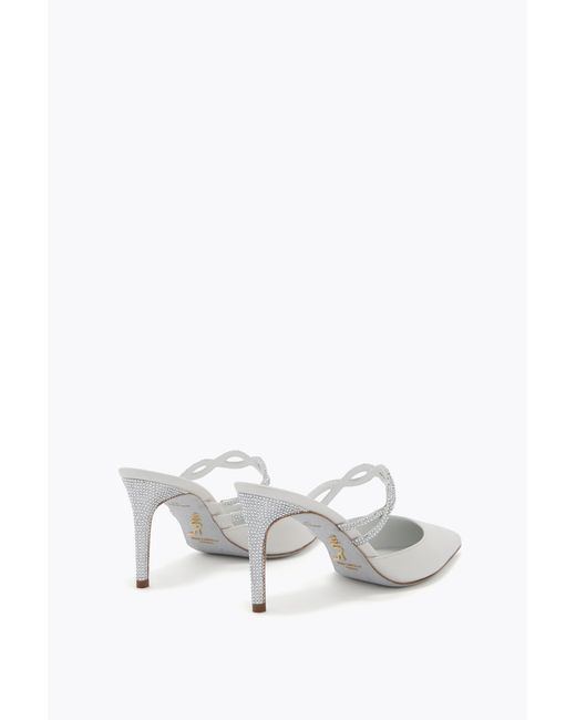 Rene Caovilla White Braid Ivory Mule 80