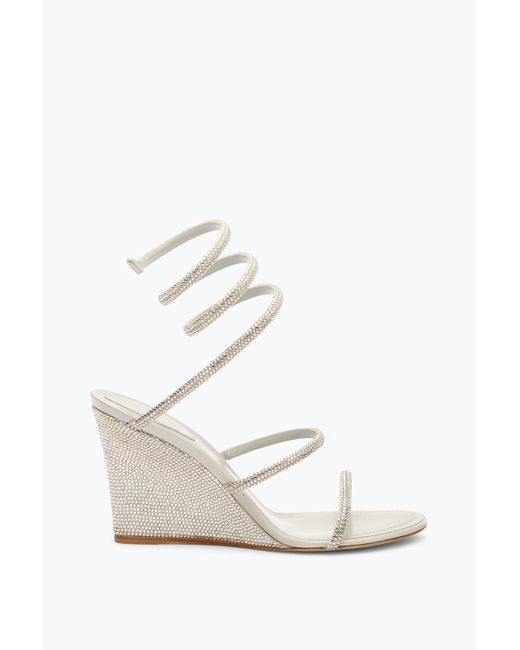Rene Caovilla White Cleo Wedge Sandal 80