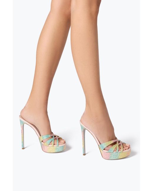 Rene Caovilla White Dania Platform Slider Sandal 130