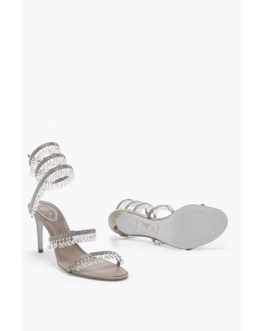 Rene Caovilla White Chandelier Dove Sandal 80