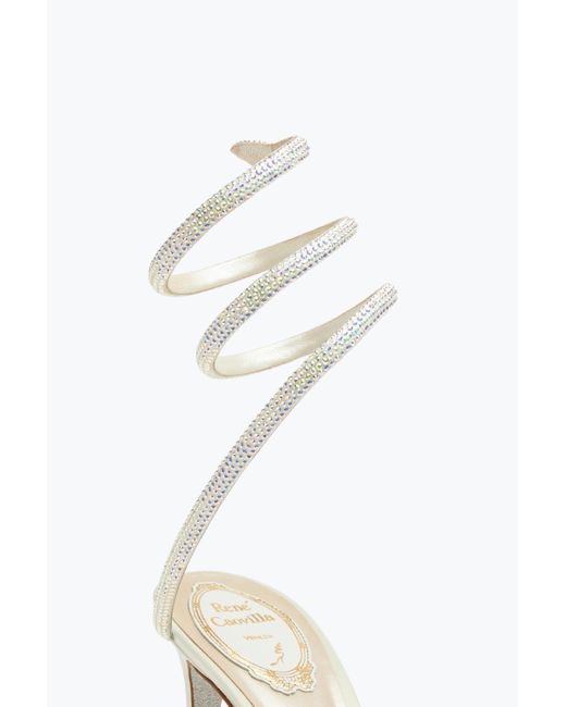 Rene Caovilla White Cleo Sandal 80