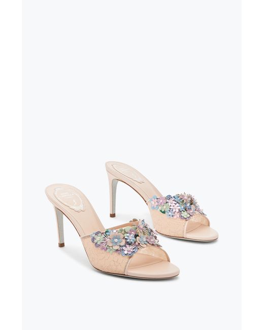 Rene Caovilla White Roxanne Slider Sandal 80