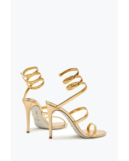 Rene Caovilla Metallic Juniper Lamb/ Metal Snake Sandal