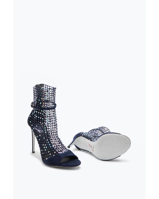 Rene Caovilla Blue Galaxia Crystal Deep Sandal 105