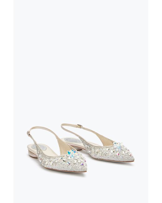 Rene Caovilla White Flat Slingbacks Cinderella