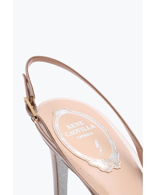 Rene Caovilla White Aretha Nude Slingback 80