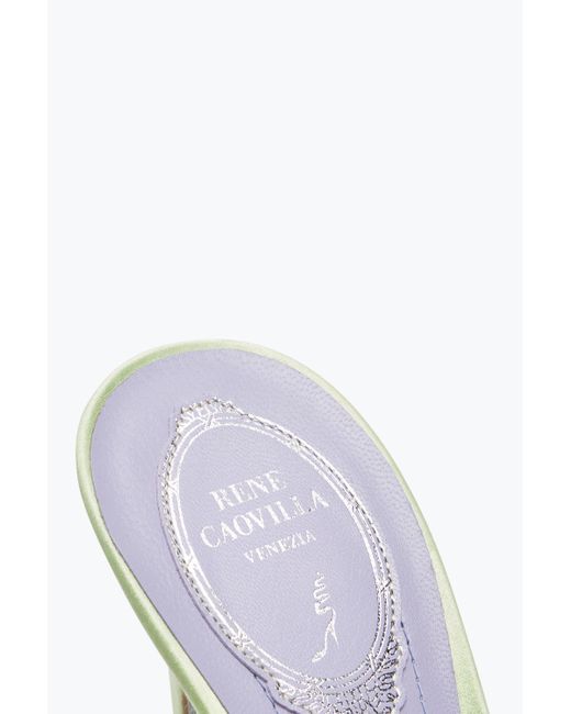 Sandalo Slider Braid Lime 105 di Rene Caovilla in White