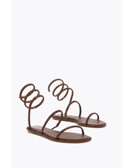 Rene Caovilla White Cleo Flat Sandal 10