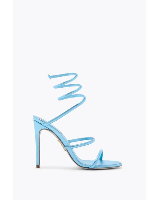 Rene Caovilla Blue Cleo Metallic Light Sandal 105