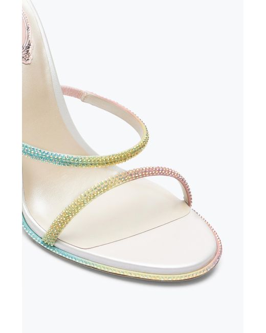 Rene Caovilla White Cleo Burano Sandal With Crystals 105