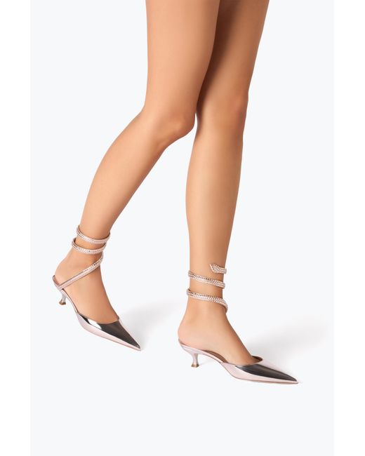 Rene Caovilla White Cleo Rose Pump With Crystals 50