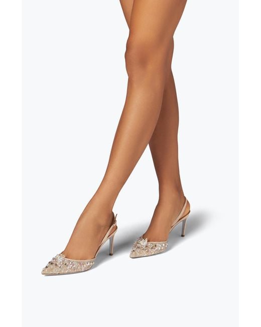 Rene Caovilla White Slingback With Jewel Stones Cinderella