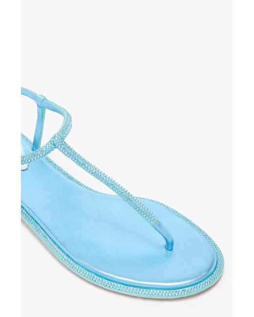 Rene Caovilla Blue Diana Sky Sandal With Crystals 10