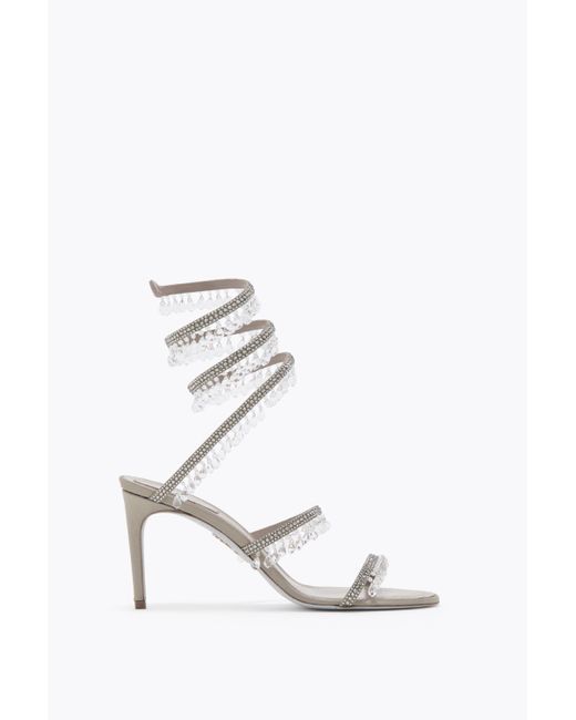 Rene Caovilla White Chandelier Dove Sandal 80