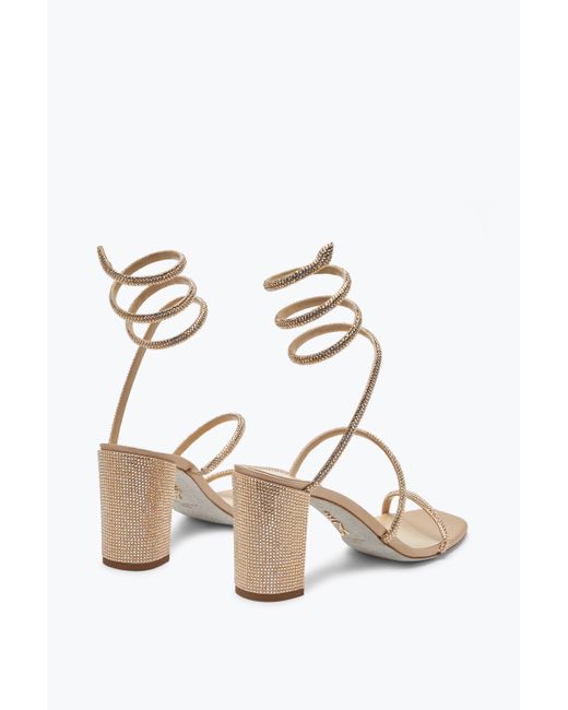 Rene Caovilla White Cleo Crystal Sandal 80