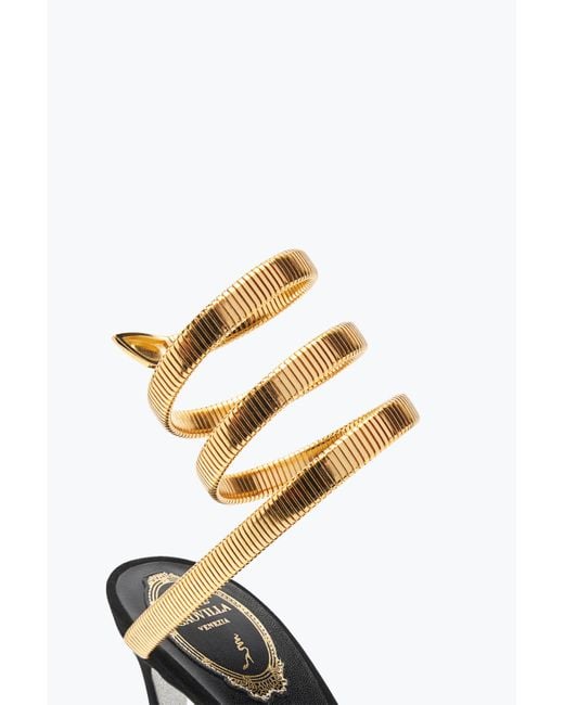 Sandale Juniper En Daim Et Or 105 Rene Caovilla en coloris Metallic