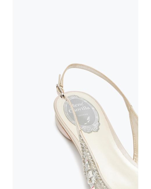 Rene Caovilla White Flat Slingbacks Cinderella