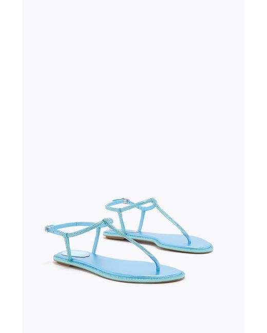 Rene Caovilla Blue Diana Sky Sandal With Crystals 10