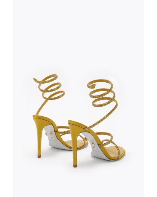 Rene Caovilla Metallic Cleo Mustard Sandal 105