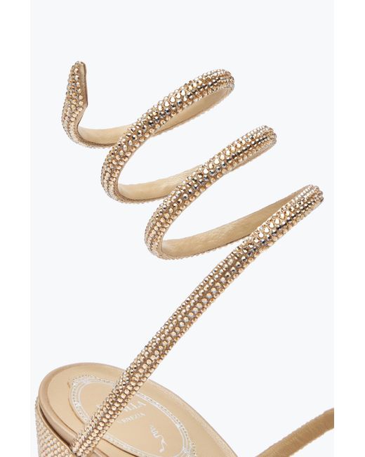 Rene Caovilla White Cleo Crystal Sandal 80