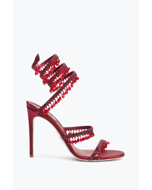 Rene Caovilla Pink Chandelier Burgundy Sandal 105