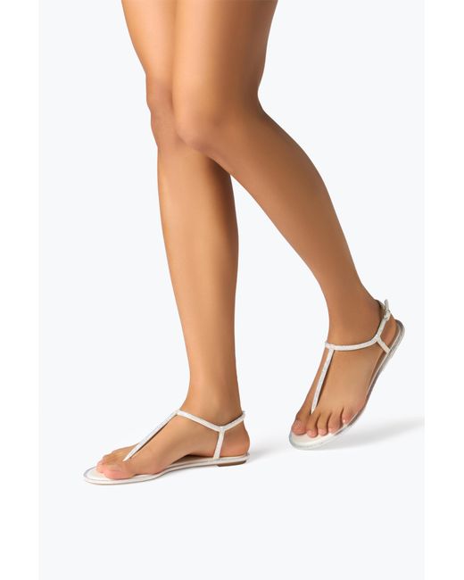 Rene Caovilla White Diana Sandal With Crystals 10