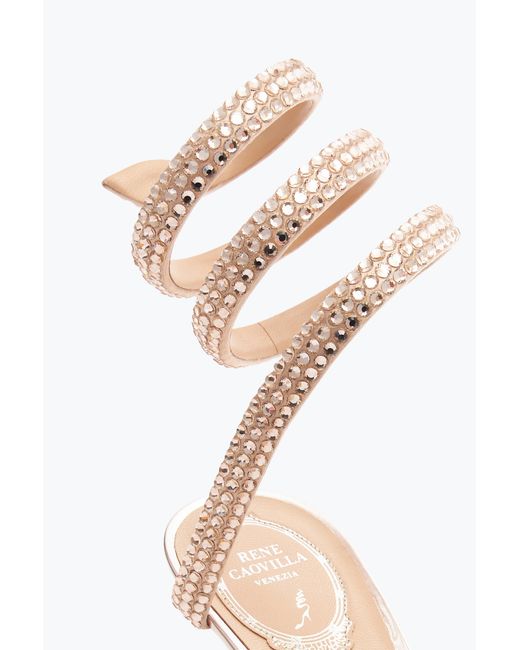 Rene Caovilla White Cleo Rose Pump With Crystals 50