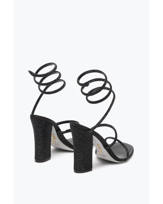 Rene Caovilla White Cleo Total Sandal With Soul Heel 105
