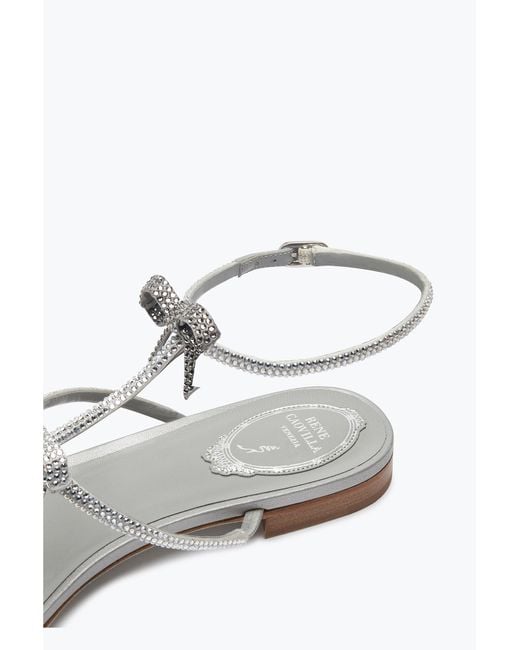 Rene Caovilla White Caterina Crystal Pearl Sandal 10