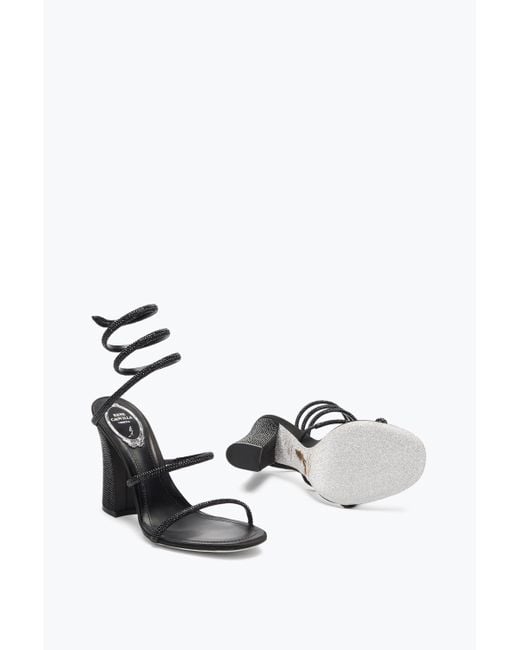 Rene Caovilla White Cleo Total Sandal With Soul Heel 105