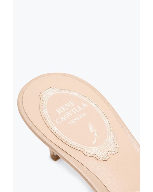 Rene Caovilla White Florian Nude Slider Sandal 60