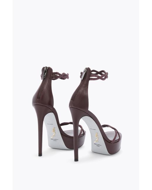 Rene Caovilla White Braid Fondant Platform Sandal 130