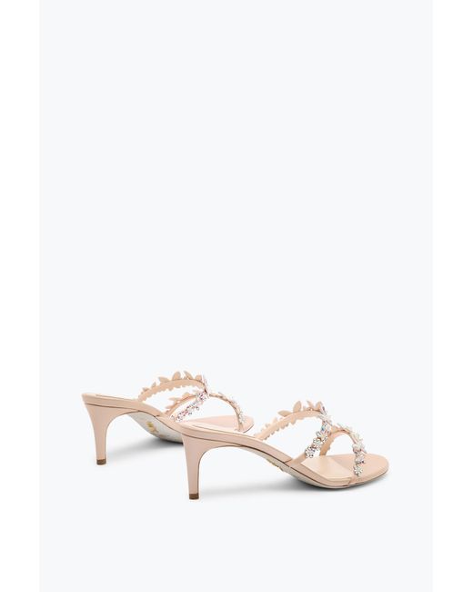 Rene Caovilla White Florian Nude Slider Sandal 60
