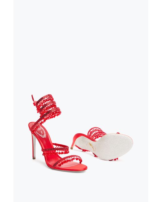 Rene Caovilla Red Chandelier Sandal 105