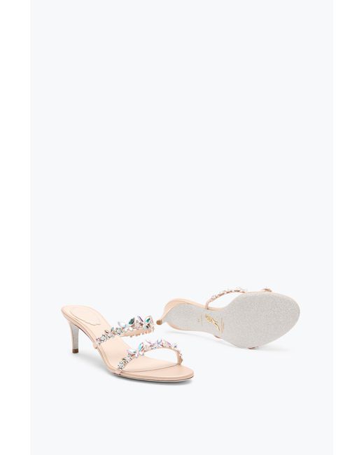 Rene Caovilla White Florian Nude Slider Sandal 60