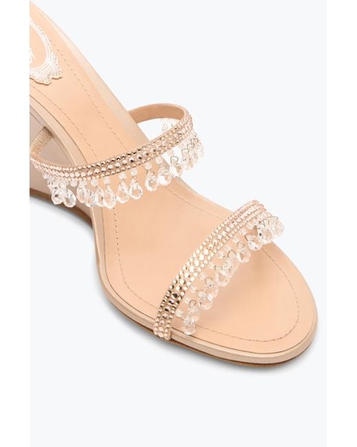 Rene Caovilla White Chandelier Powder Wedge Sandal 80