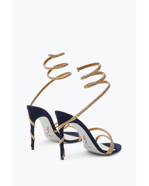 Rene Caovilla White Margot Crystal- Sandal 105