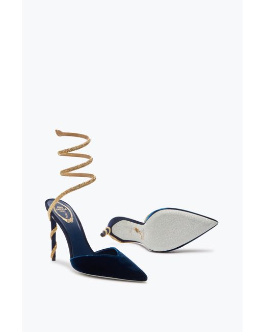 Rene Caovilla White Margot Deep Slingback Pump 105