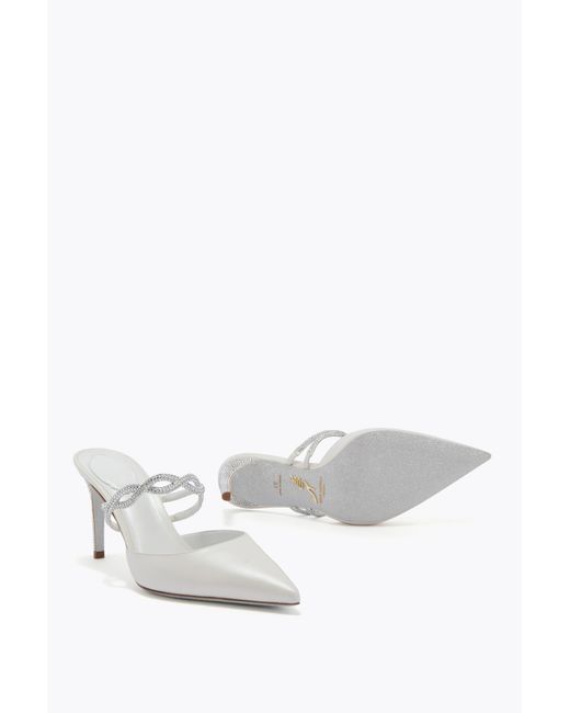 Rene Caovilla White Braid Ivory Mule 80