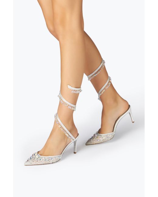 Rene Caovilla White Jewel Chandelier Pumps