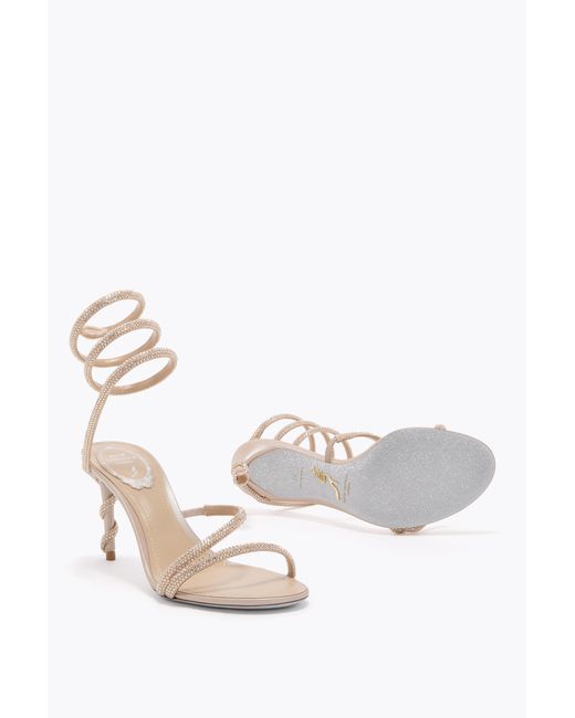 Rene Caovilla White Margot Nude Sandal 80