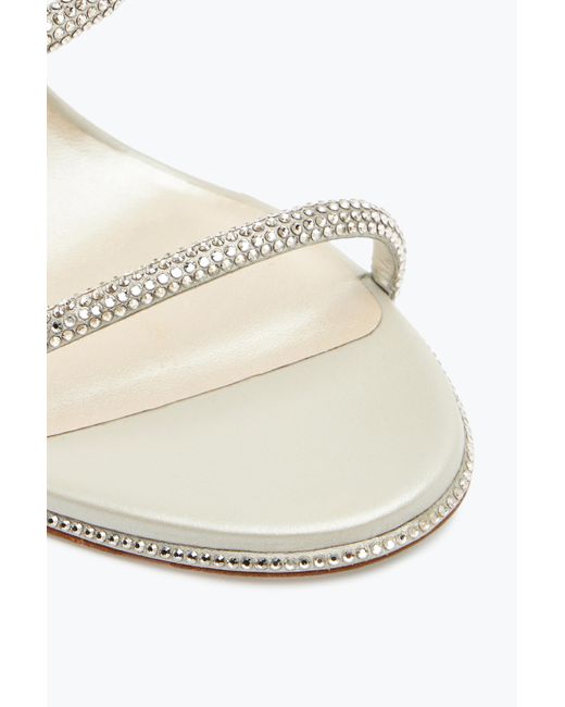 Rene Caovilla White Evening Satin Sandals Cleo