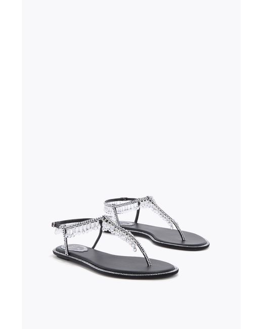 Rene Caovilla White Chandelier Thong Sandal 10