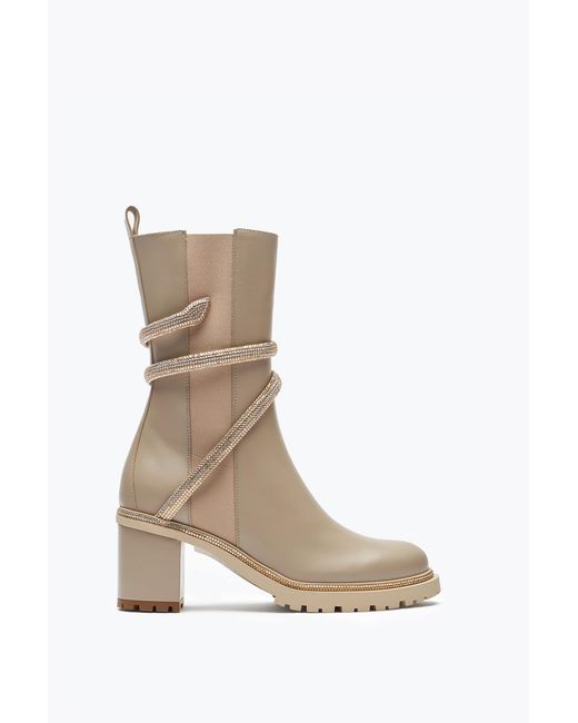 Rene Caovilla Natural Cleo Crystals Bootie 60