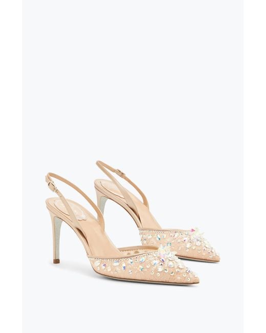 Rene Caovilla White Cinderella Slingback 80
