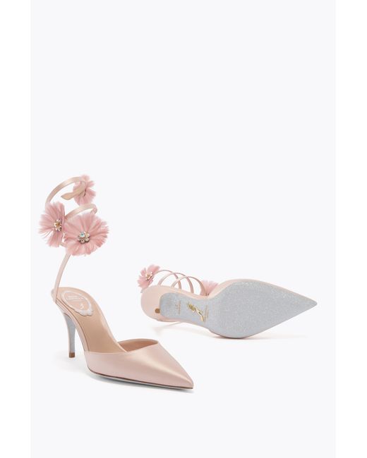 Rene Caovilla Pink Jolene Powder Pump 80