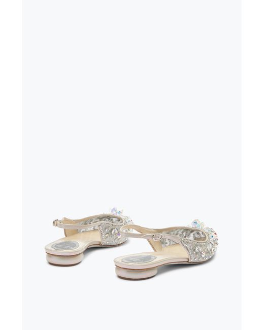Rene Caovilla White Flat Slingbacks Cinderella