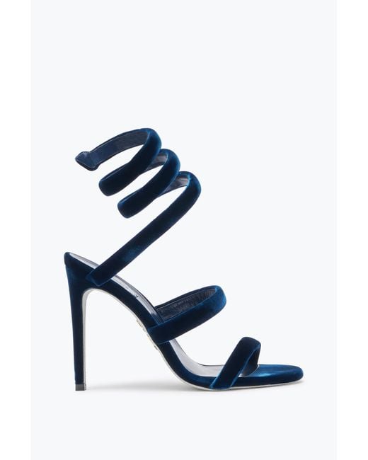 Sandale Cleo En Velours Marine 105 Rene Caovilla en coloris Blue